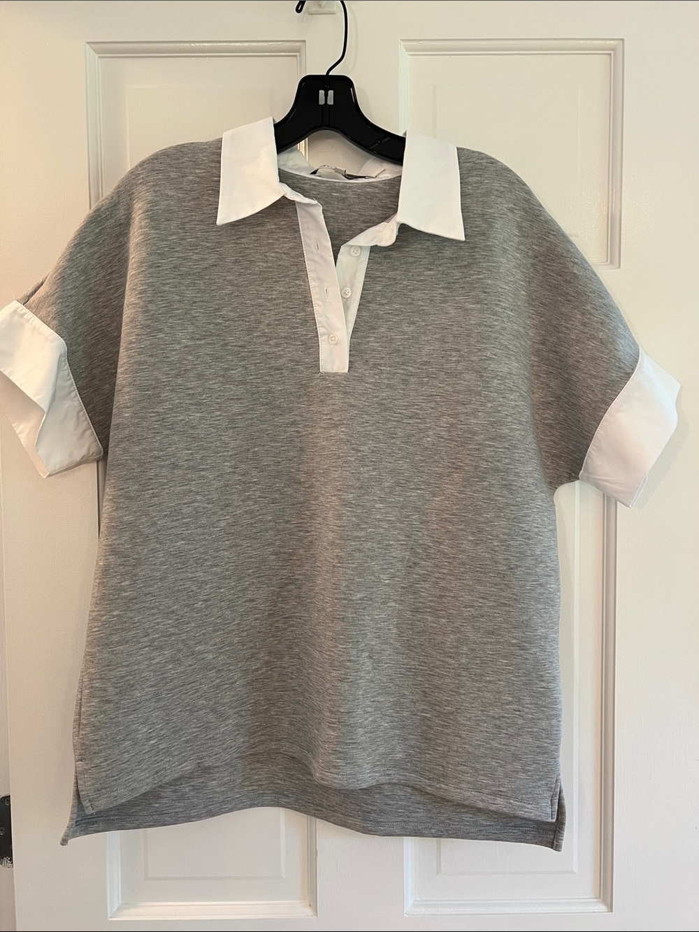 NWOT English Factory Gray Scuba Polo Size M